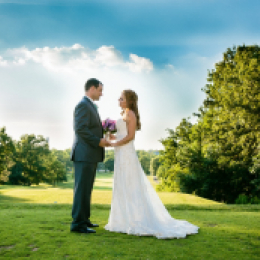 Bride and Groom on Golf Course